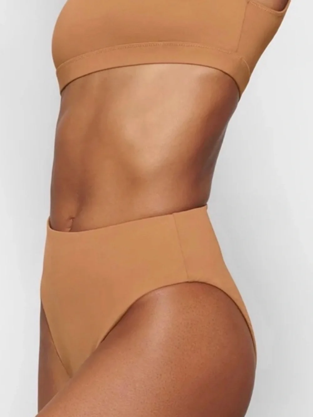 SKIMS Recycled Swim Mid Waist Bottom in Almond Size Medium New with Tag